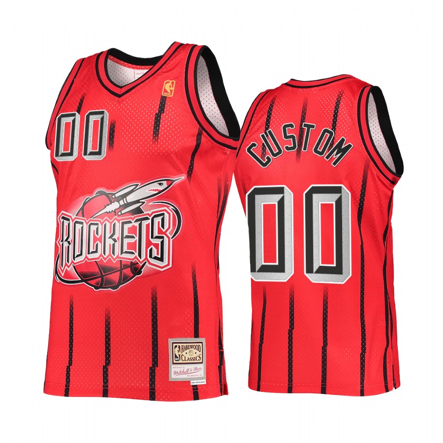 Custom 00 Houston Rockets Reload 2.0 Red Jersey Throwback 90s