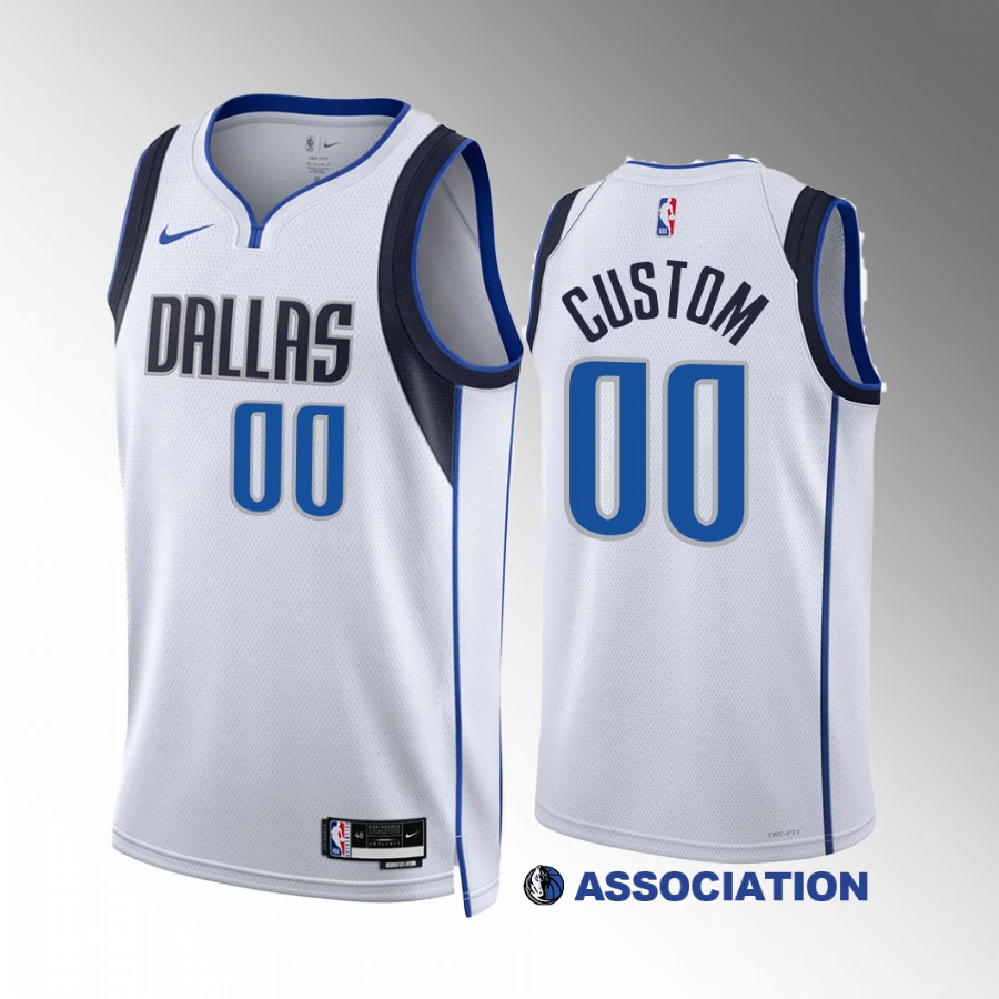 Custom 2022-23 Dallas Mavericks White #00 Association Edition Jersey Swingman