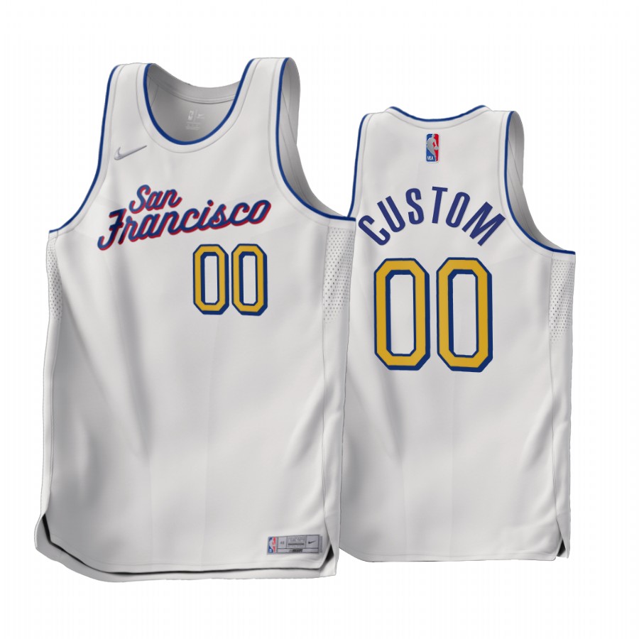 Custom 2022-23 Golden State Warriors White #00 Earned Edition Jersey