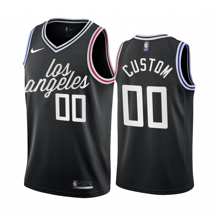 Custom 2022-23 Los Angeles Clippers Black #00 City Edition Jersey Cursive