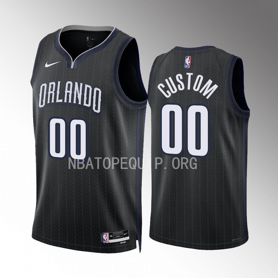 Custom 2022-23 Orlando Magic Black #00 City Edition Jersey Swingman
