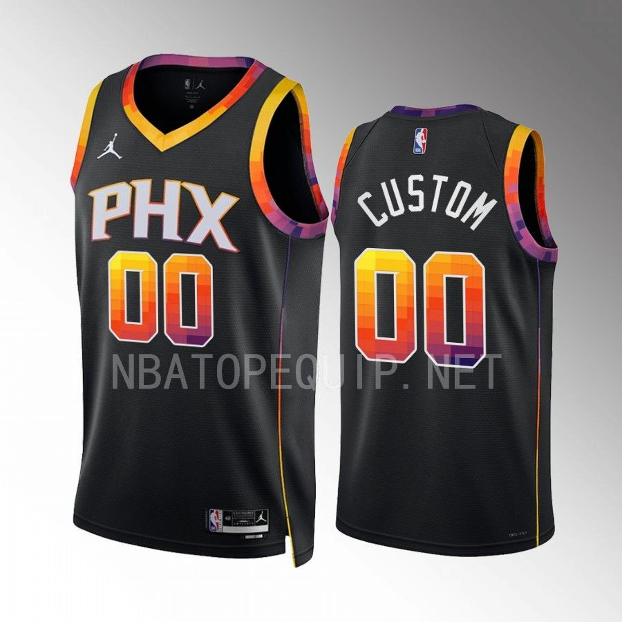 custom 2022-23 Phoenix Suns Black #00 Statement Edition Jersey Swingman
