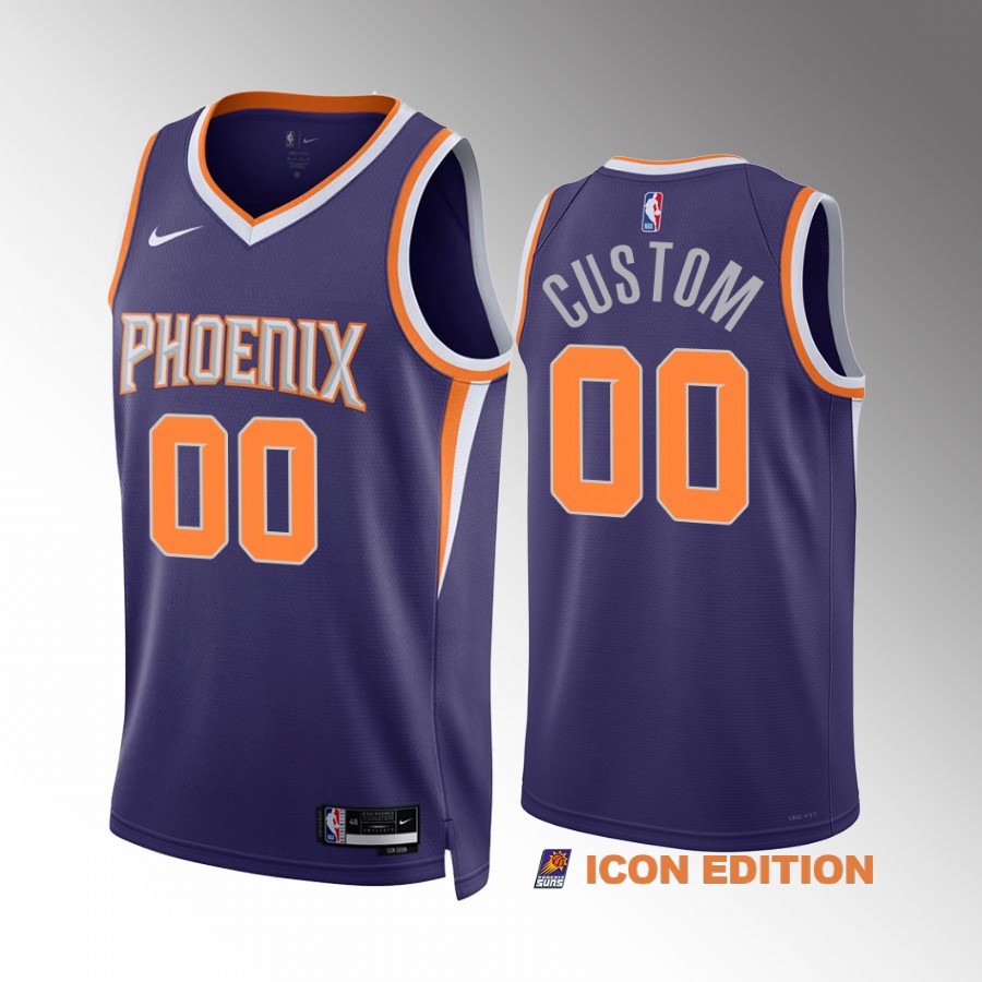 custom 2022-23 Phoenix Suns Purple #00 Icon Edition Jersey Swingman