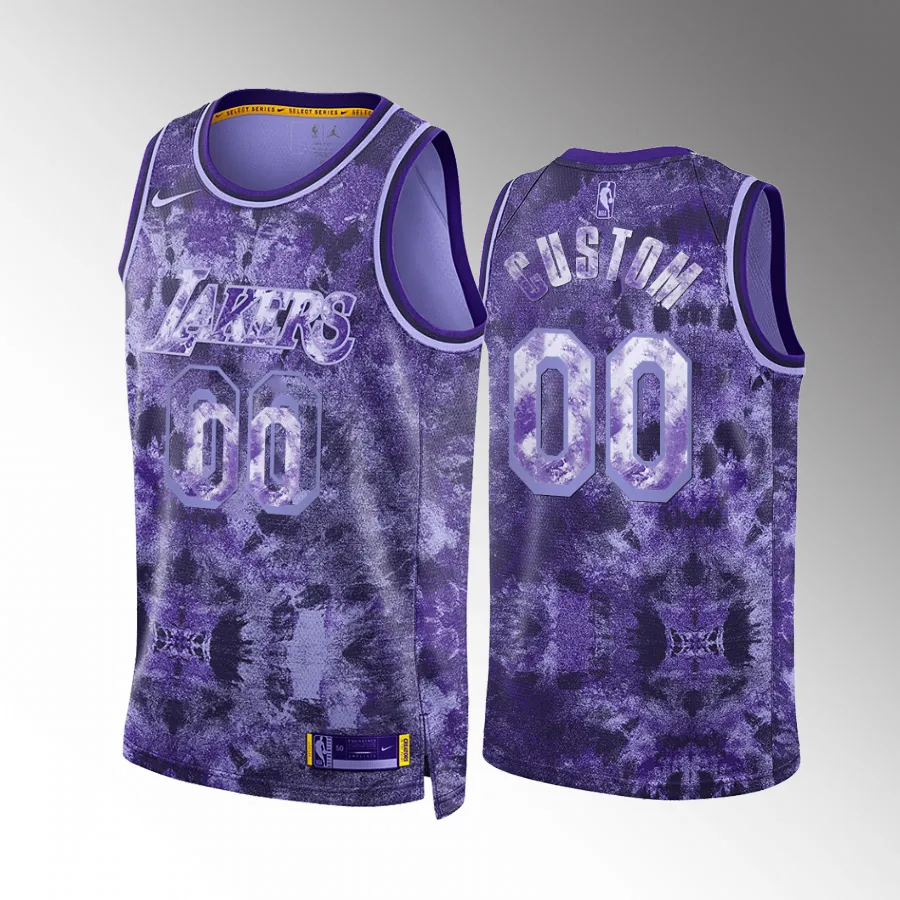 Custom 2023 Select Series Los Angeles Lakers #00 Purple Jersey Camo