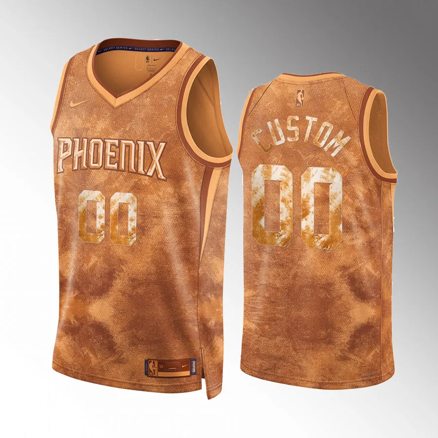 custom 2023 Select Series Phoenix Suns #00 Brown Jersey Camo