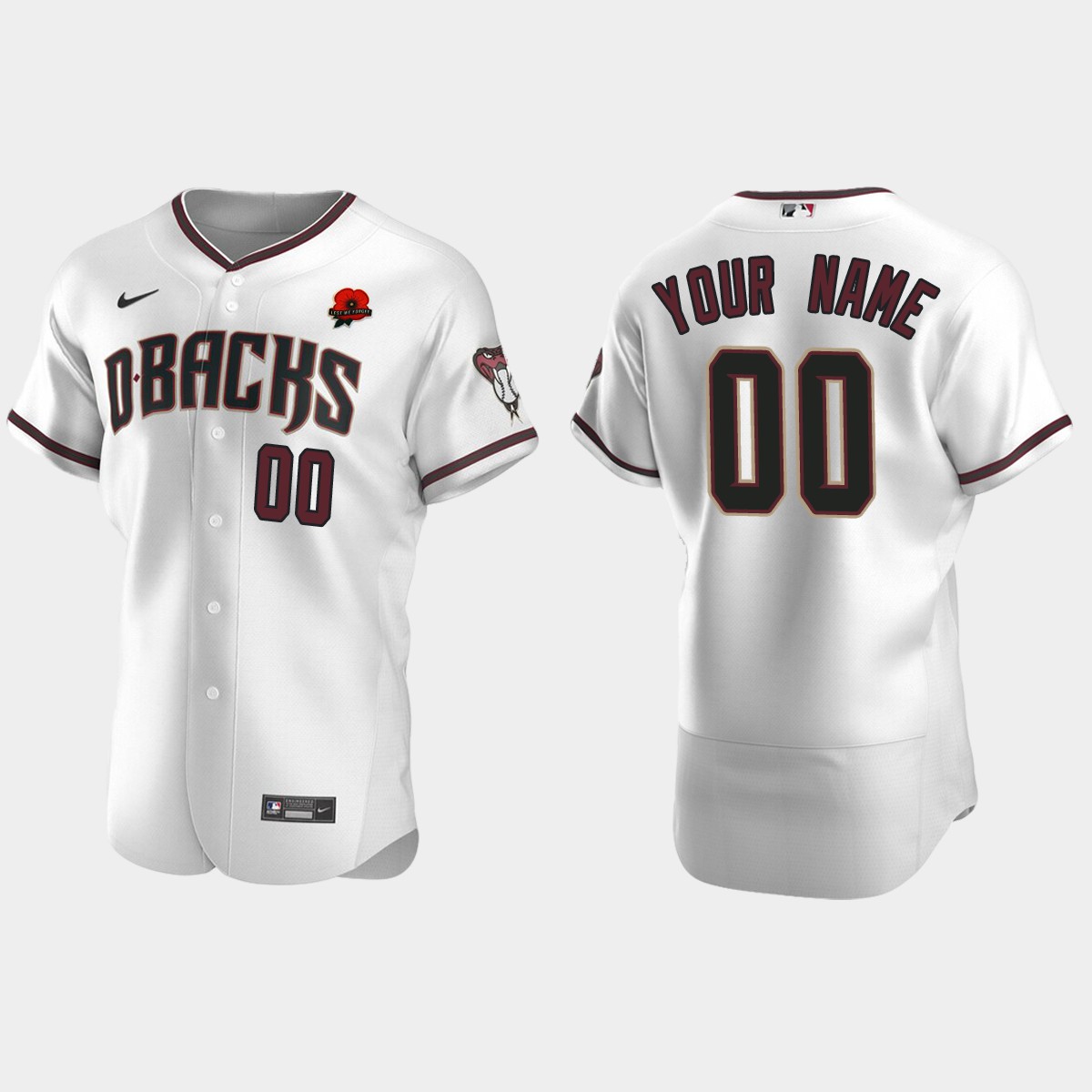 Custom Arizona Diamondbacks 2021 Memorial Day Jersey - White