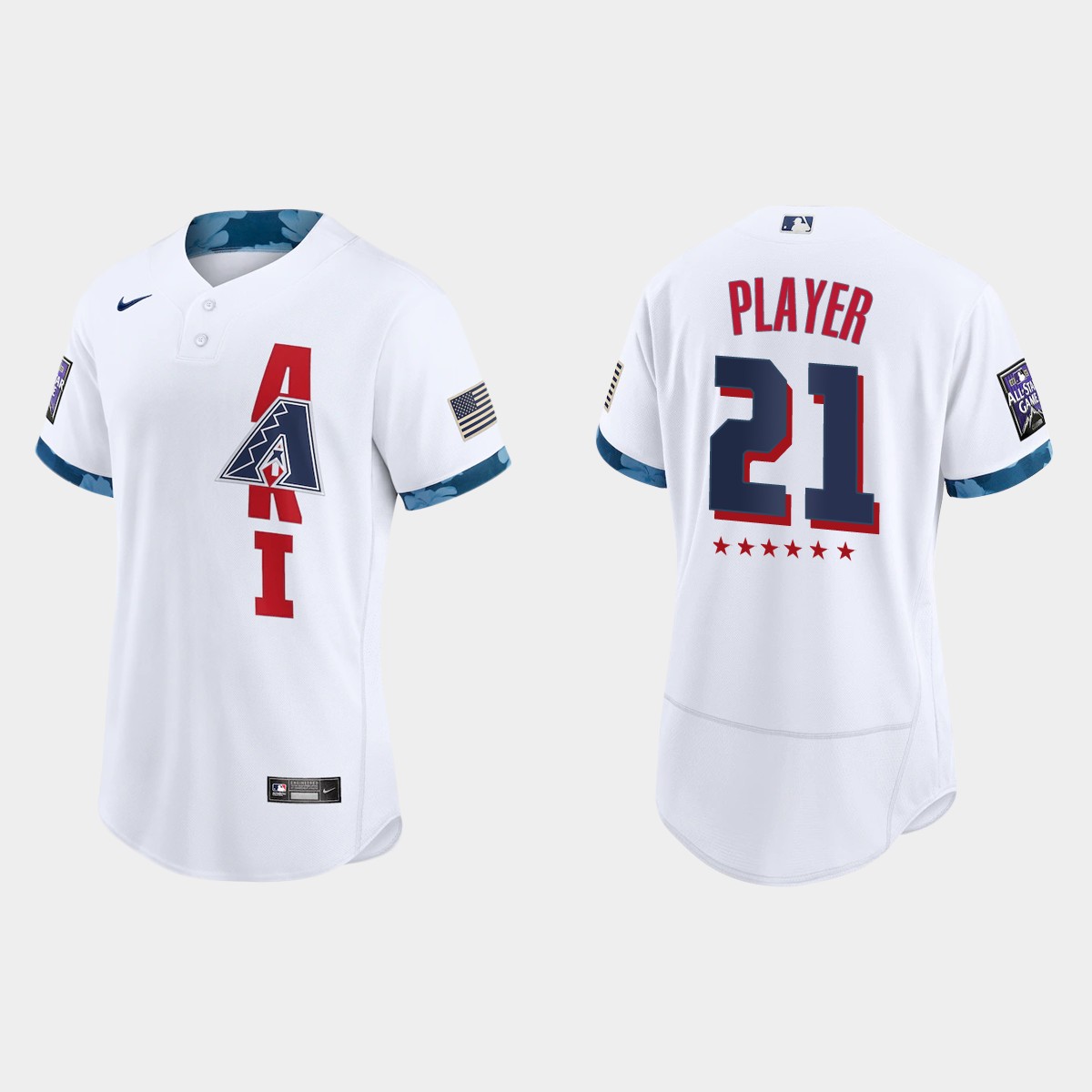 Custom Arizona Diamondbacks 2021 MLB All-Star Game Jersey - White