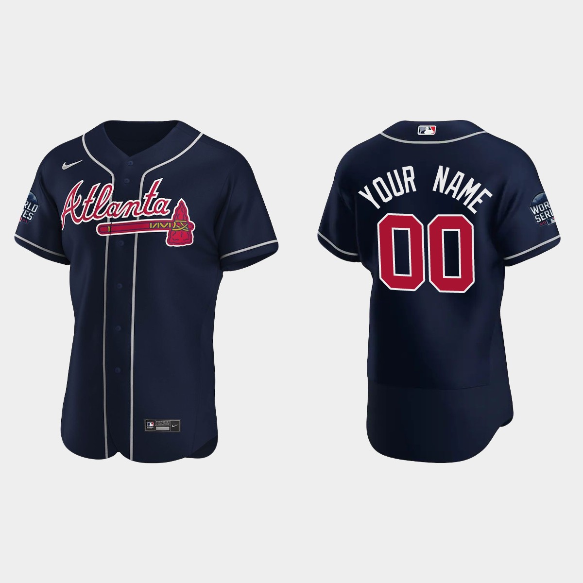 Custom Atlanta Braves 2021 World Series Jersey - Navy