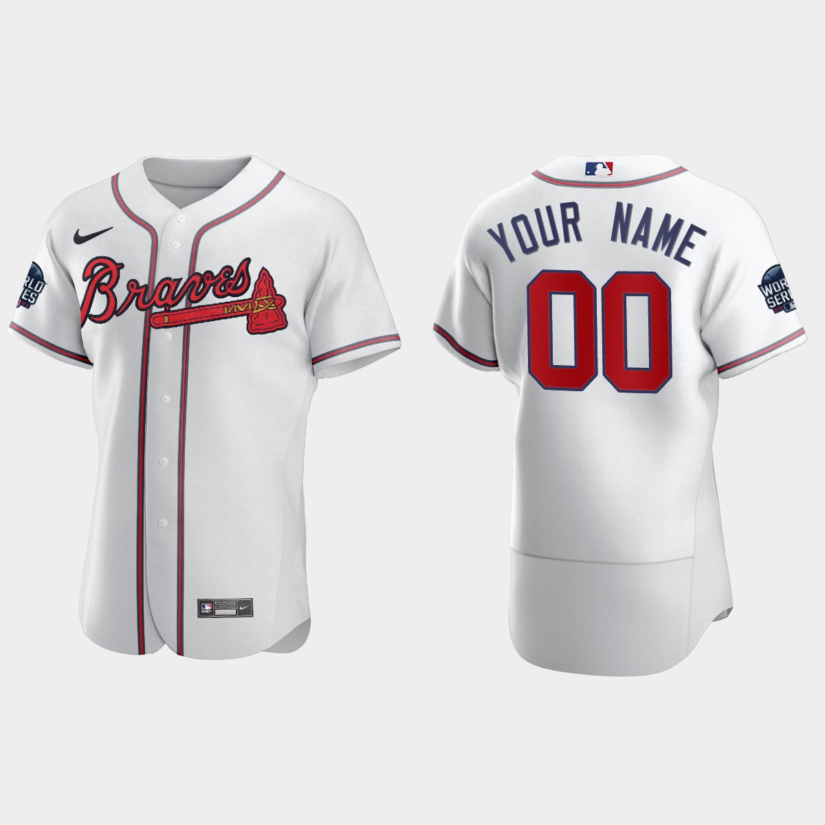 Custom Atlanta Braves 2021 World Series Jersey - White