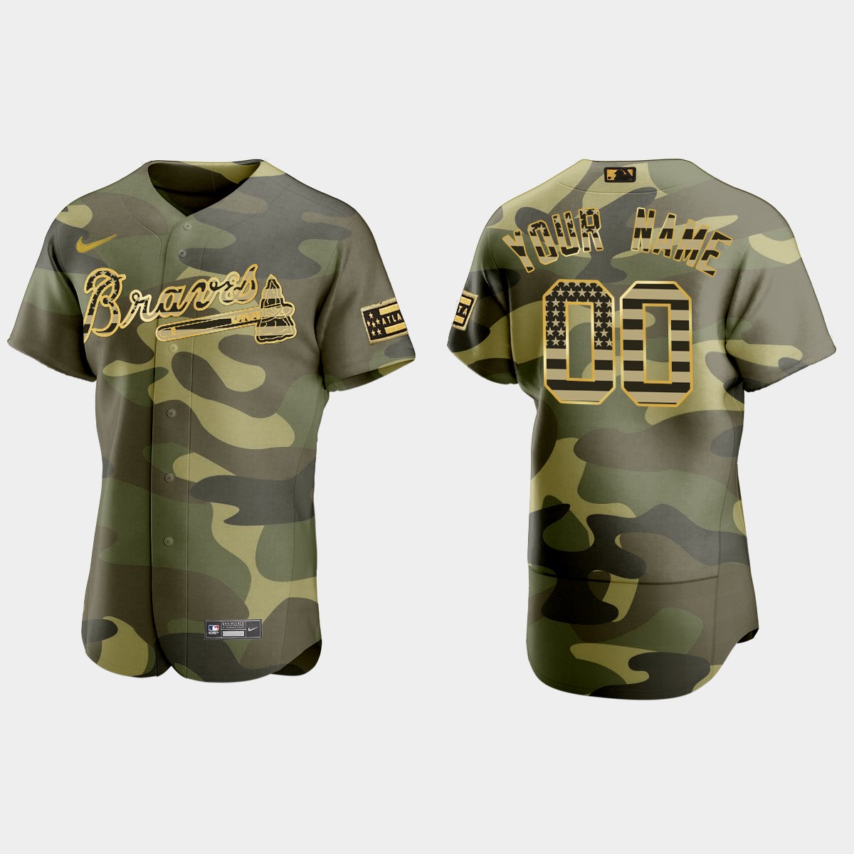 Custom Atlanta Braves 2022 Armed Forces Day Jersey - Camo