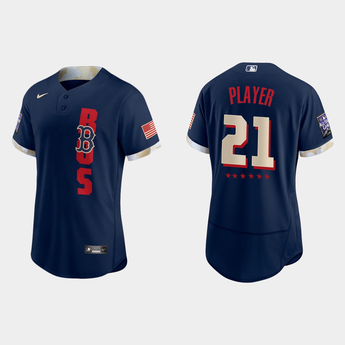 Custom Boston Red Sox 2021 MLB All-Star Game Jersey - Navy
