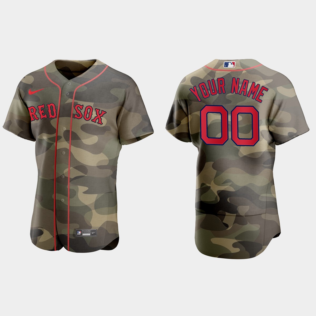 Custom Boston Red Sox 2021 National Armed Forces Day Jersey - Camo