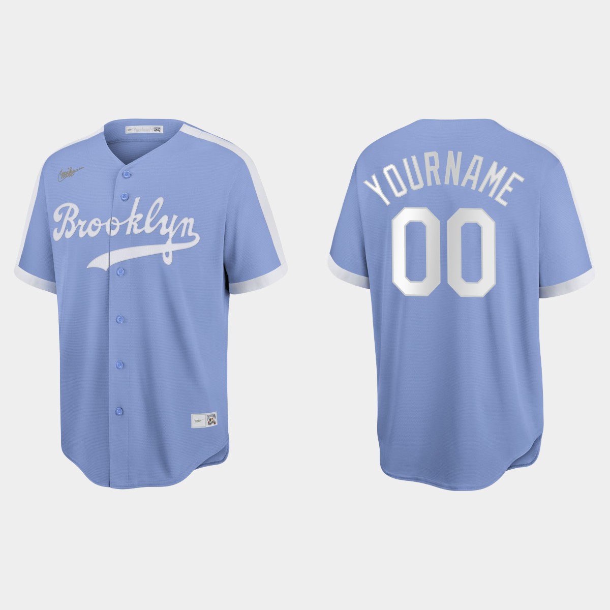 Custom Brooklyn Dodgers Cooperstown Collection  Jersey - Light Purple