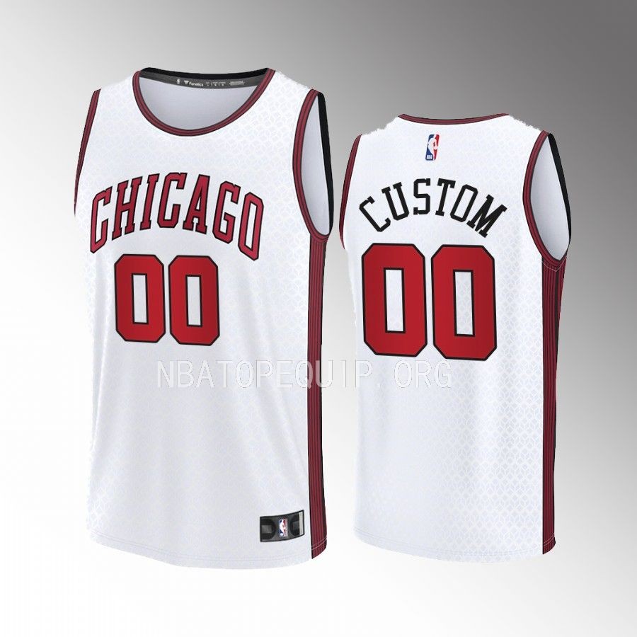 Custom Bulls #00 White Jersey Fast Break Fastbreak 2022-23 City Edition