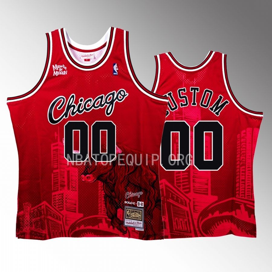 Custom Bulls x Polo G Jersey NBA BR Remix Red #00 Limited Edition