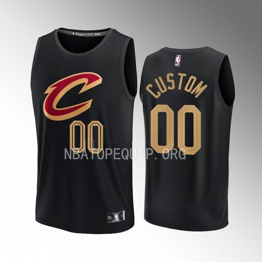Custom Cavaliers #00 Black Jersey Fast Break Fast Break  2022-23 Statement