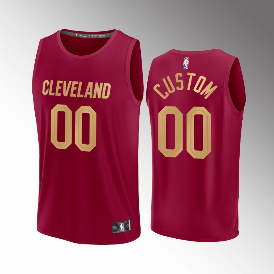 Custom Cavaliers #00 Wine Jersey Fast Break Fast Break  2022-23 Icon