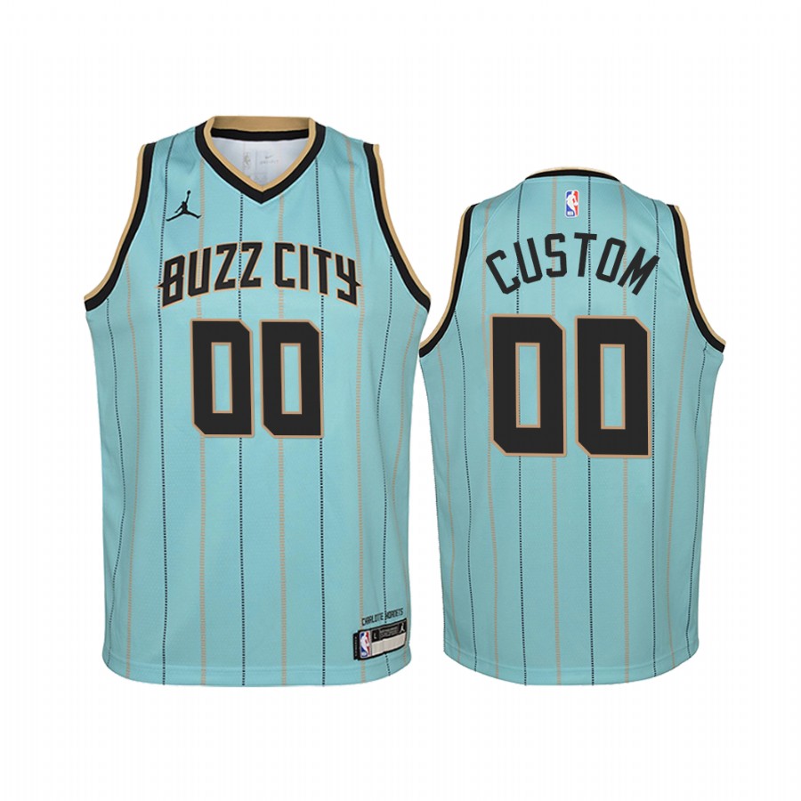Custom Charlotte Hornets 2020-21 Buzz City Youth Jersey - Mint Green
