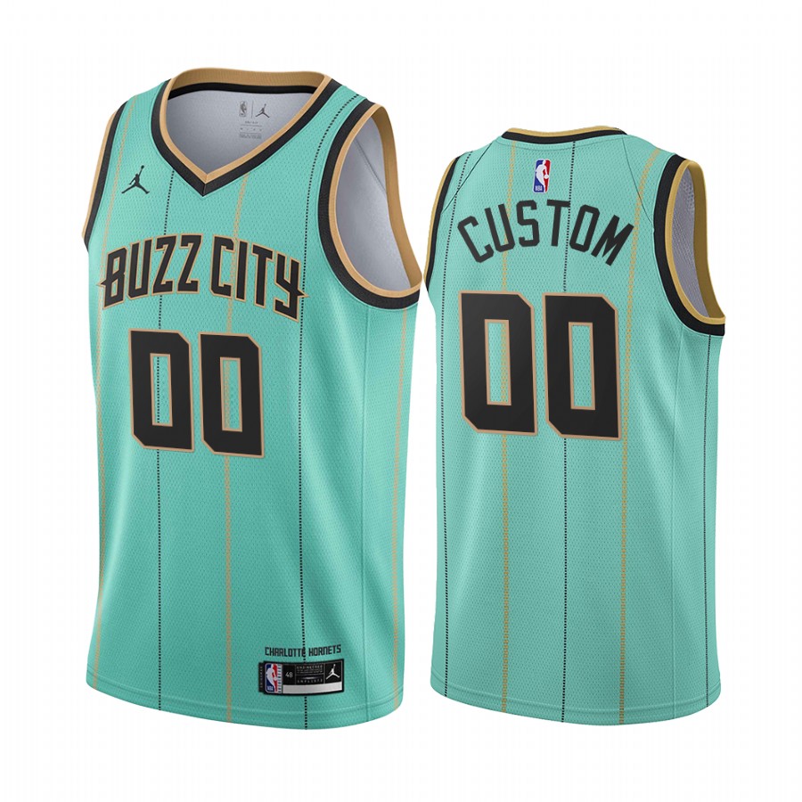Custom Charlotte Hornets 2020-21 Mint Green Buzz City Jersey