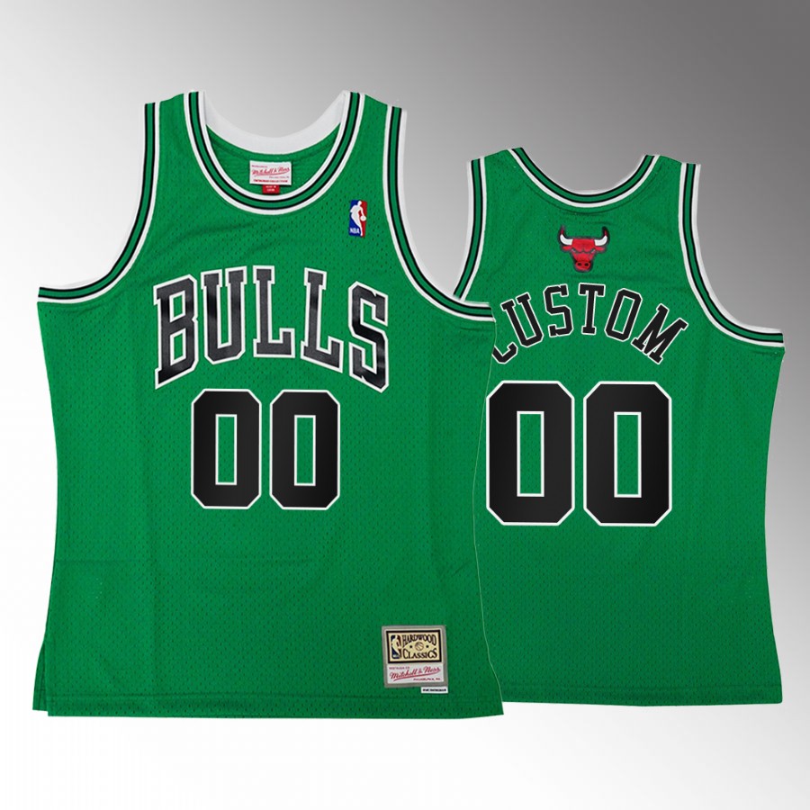 Custom Chicago Bulls Green St Patricks Day HWC Swingman #00 Jersey