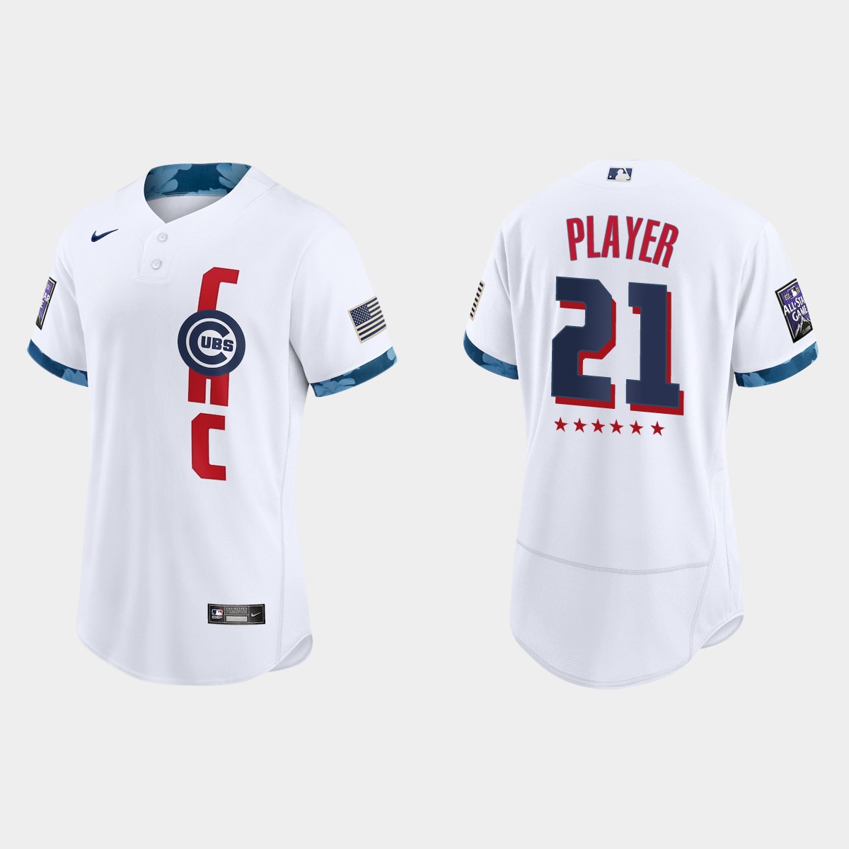 Custom Chicago Cubs 2021 MLB All-Star Game Jersey - White
