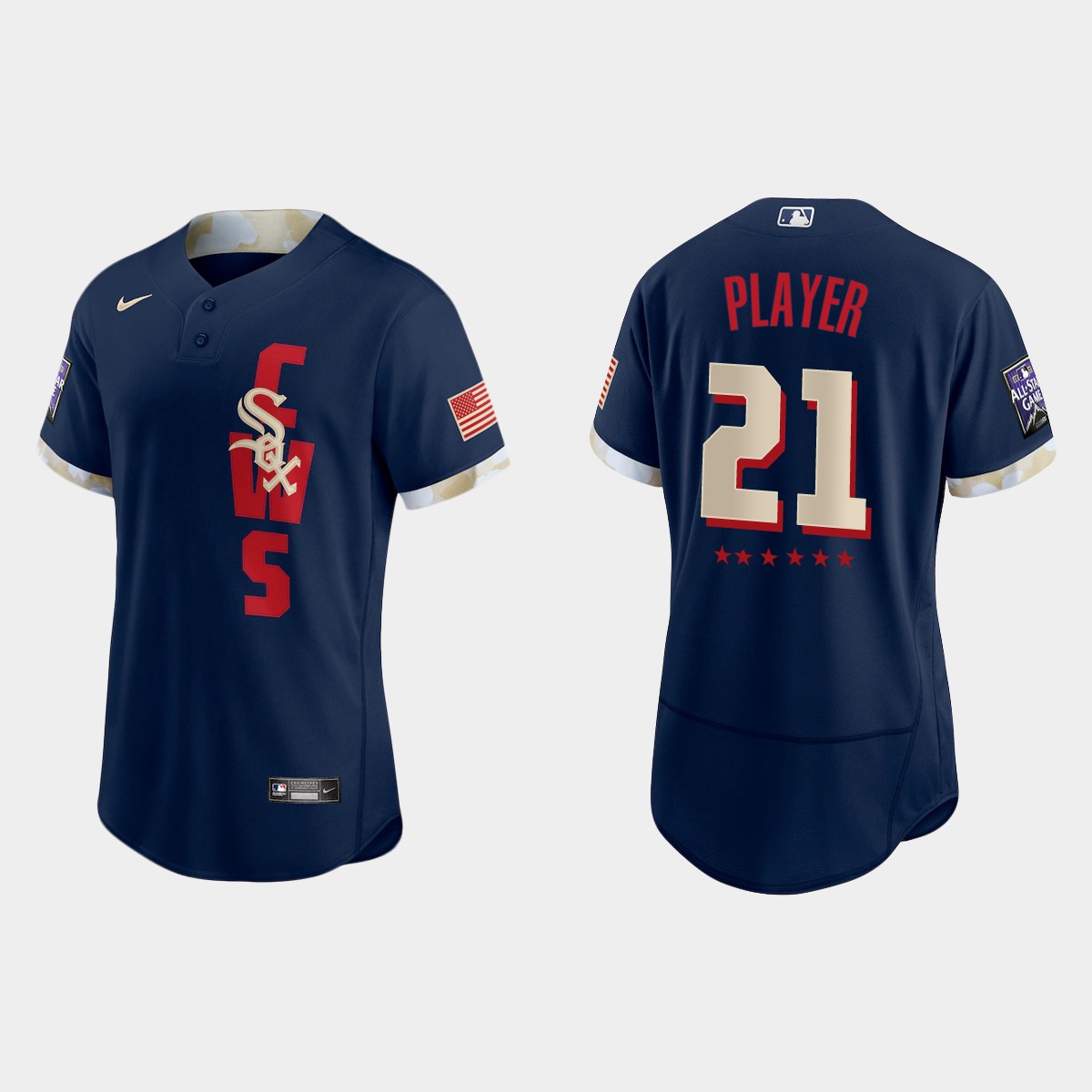 Custom Chicago White Sox 2021 MLB All-Star Game Jersey - Navy