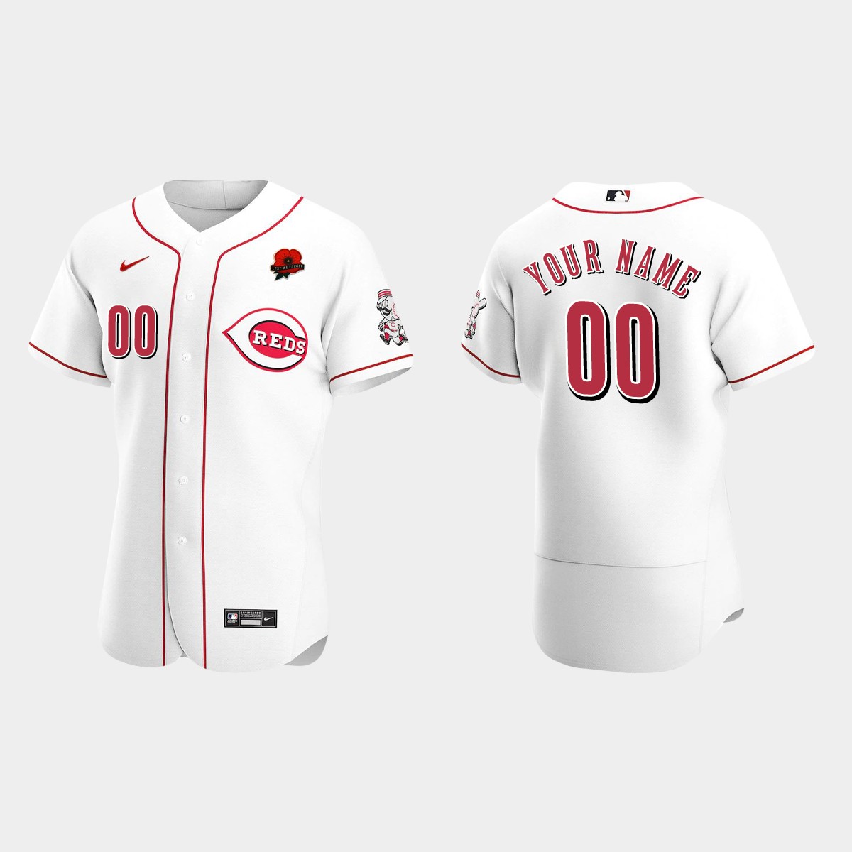 Custom Cincinnati Reds 2021 Memorial Day Jersey - White