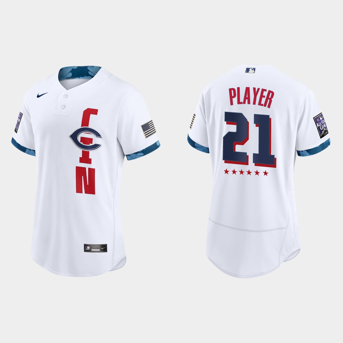 Custom Cincinnati Reds 2021 MLB All-Star Game Jersey - White