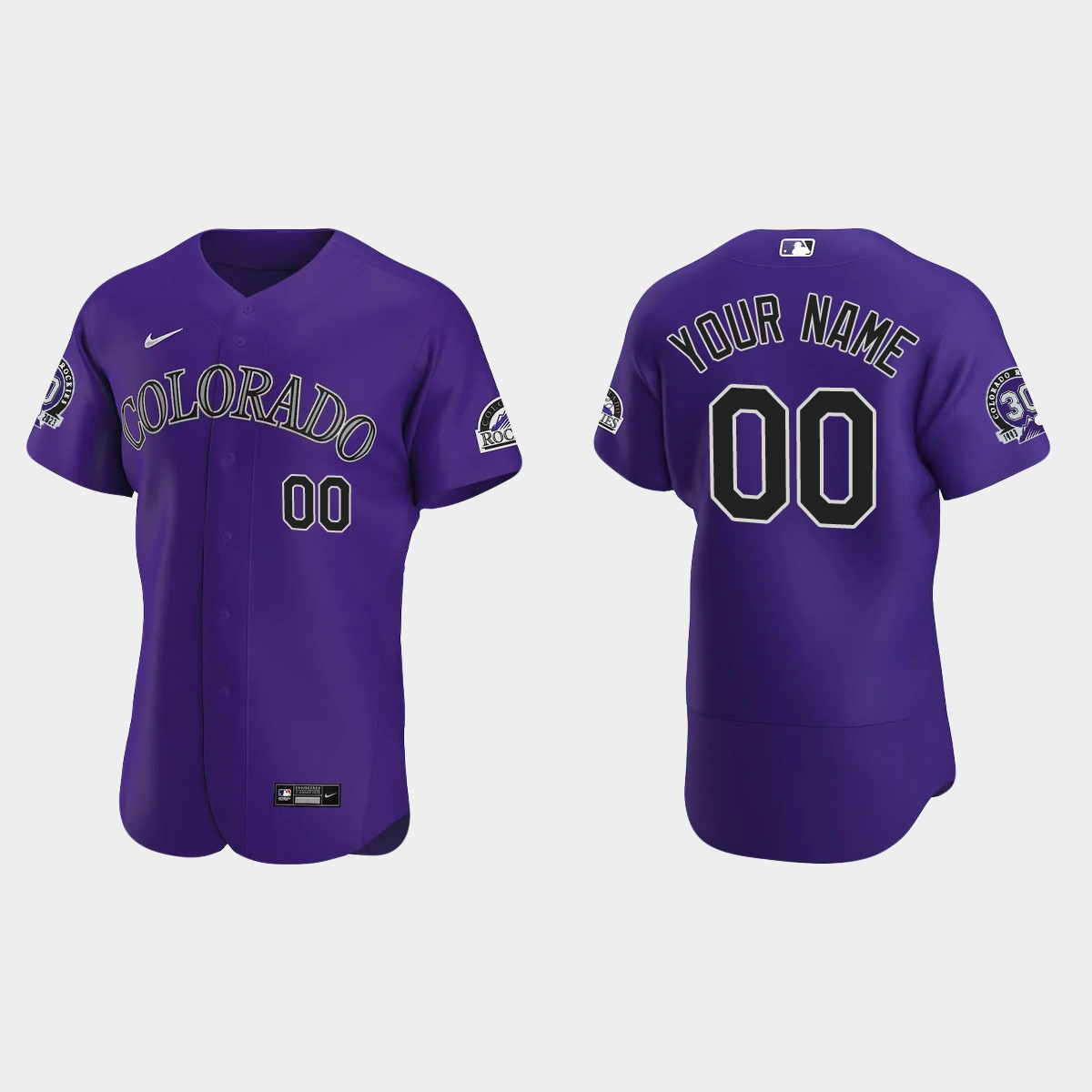 Custom Colorado Rockies 30th Anniversary Jersey - Purple