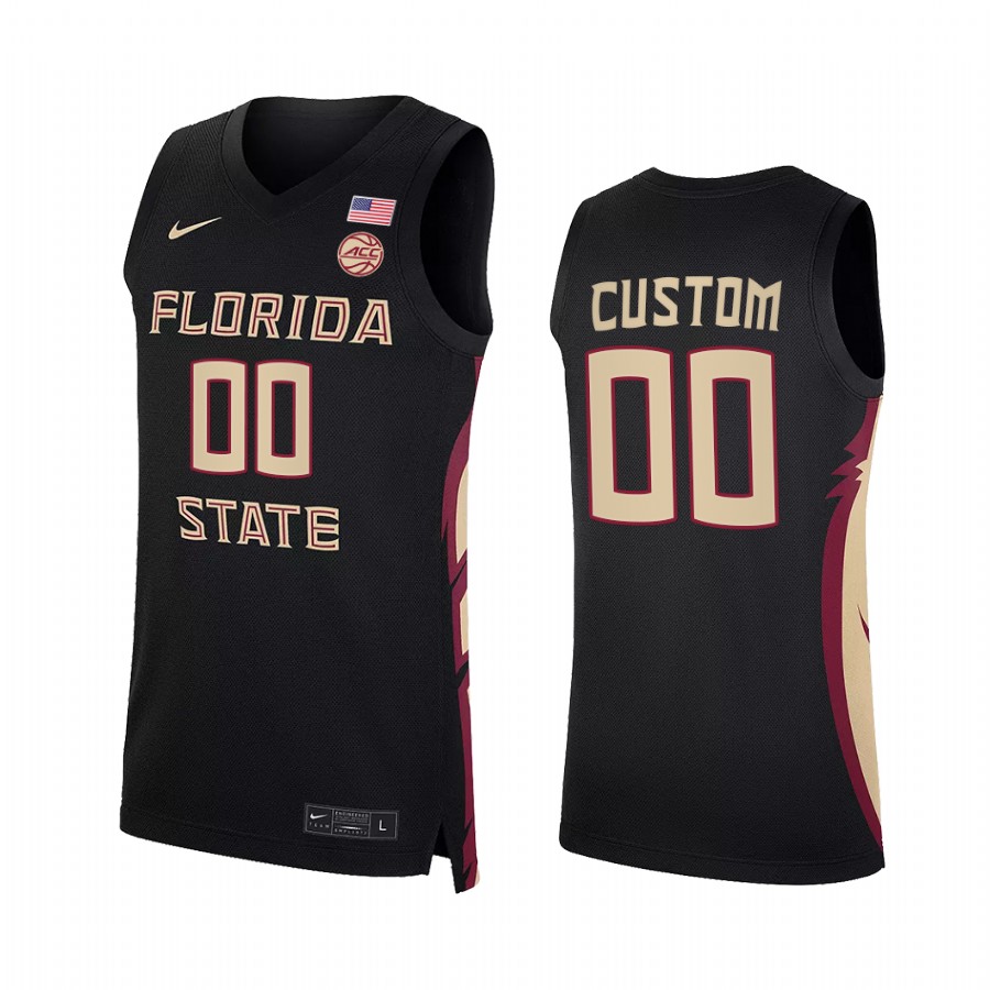 Custom Florida State Seminoles Black Jersey 2022 College