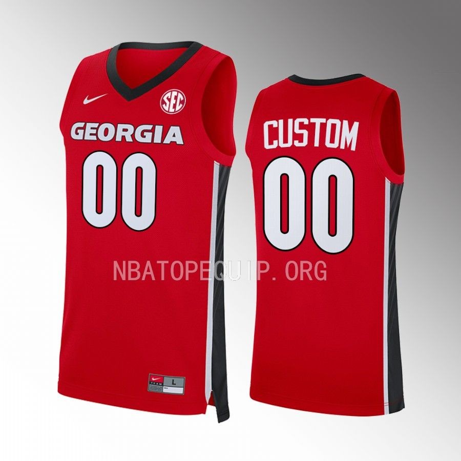 Custom Georgia Bulldogs Red Jersey 2022-23 Away