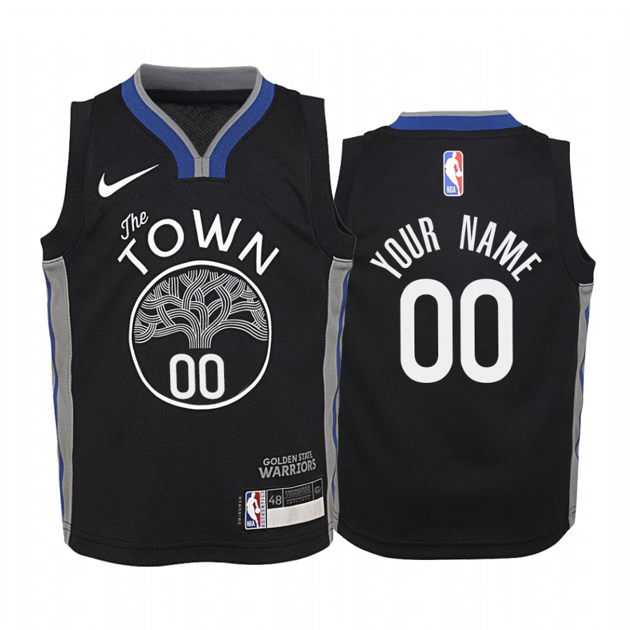 Custom Golden State Warriors 2019-20 City Youth Jersey - Black