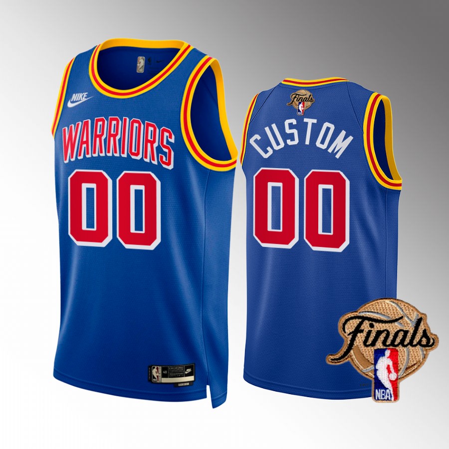 Custom Golden State Warriors 2022 NBA Finals Jersey Royal #00 Classic Dub