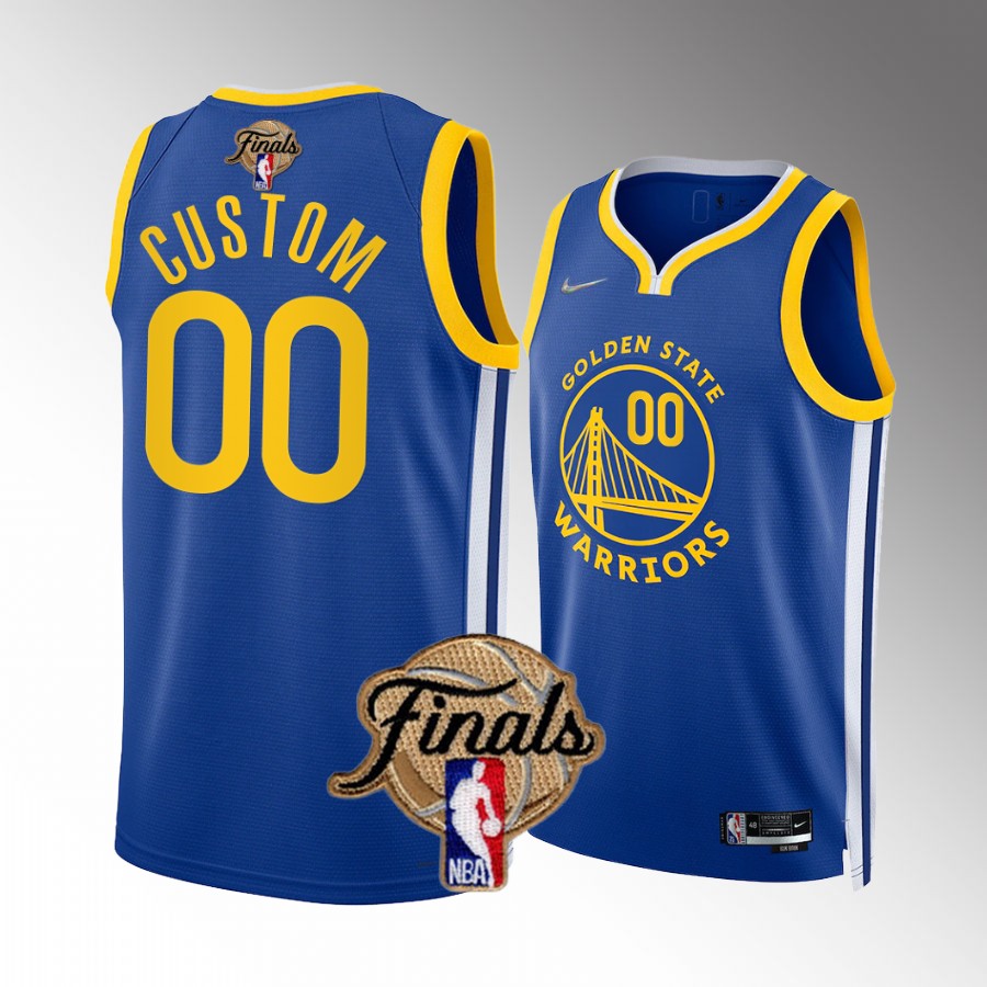 Custom Golden State Warriors 2022 NBA Finals Jersey Royal #00 Diamond Badge Dub