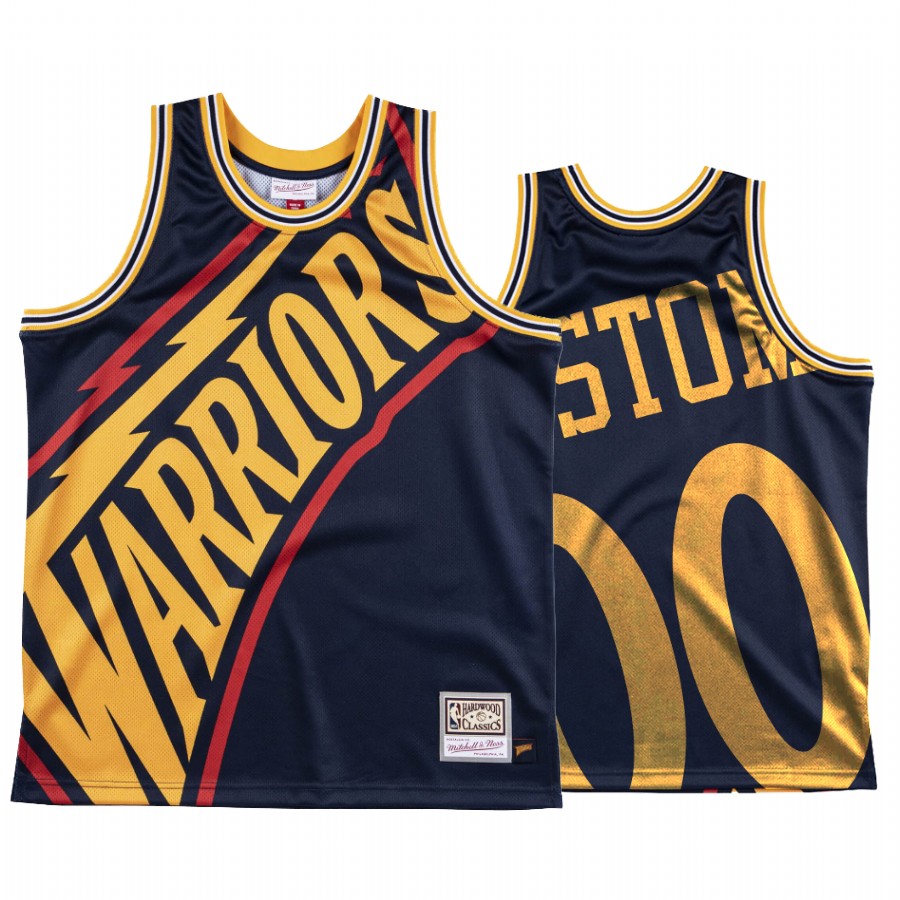 Custom Golden State Warriors HWC Navy Big Face #00 Jersey