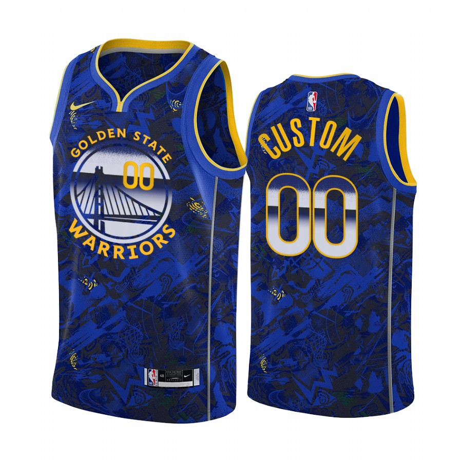 Custom Golden State Warriors Select Series Royal Jersey Camo