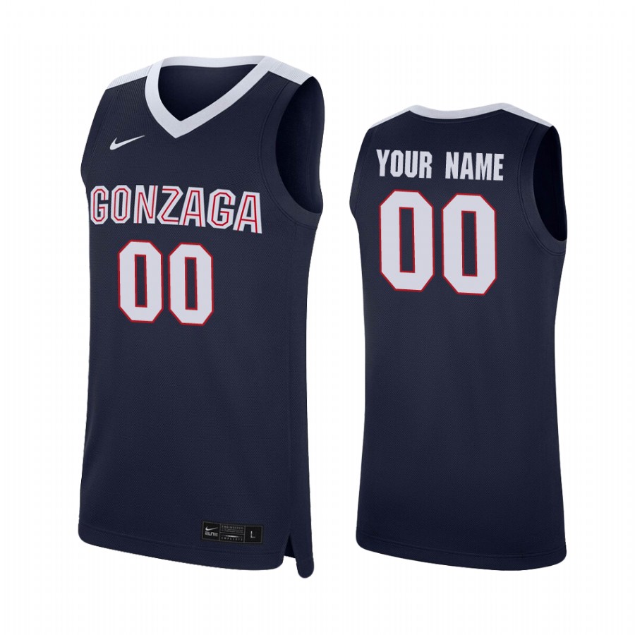 Custom Gonzaga Bulldogs #00  College  Jersey - Navy