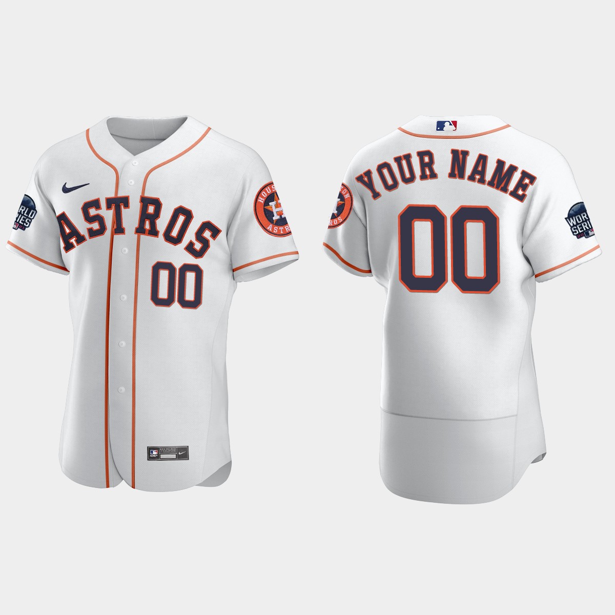 Custom Houston Astros 2021 World Series Jersey - White