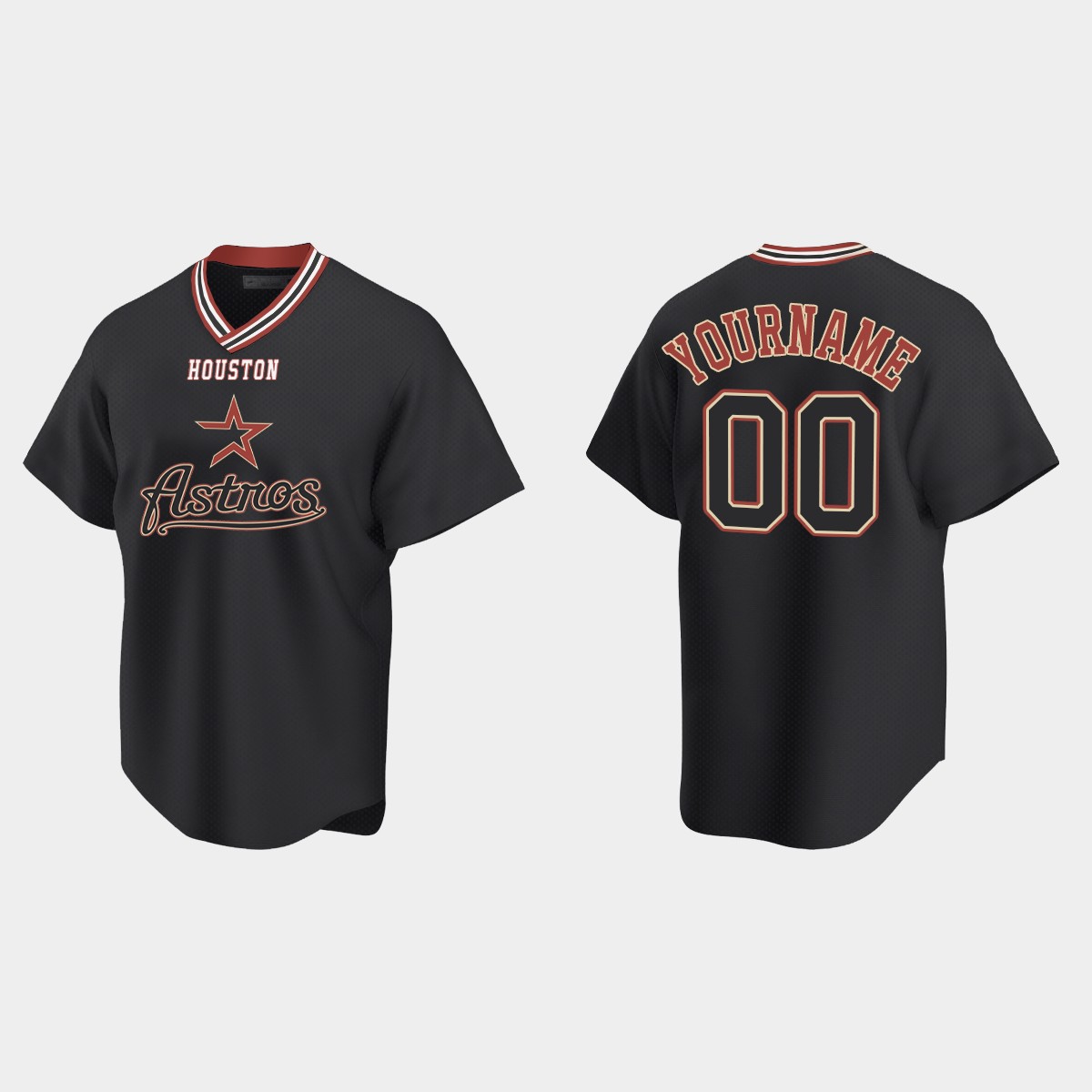 Custom Houston Astros Vintage Jersey - Black