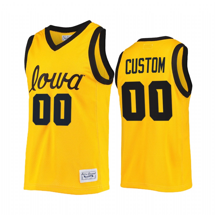 Custom Iowa Hawkeyes Gold Jersey 2022 Commemorative Classic College