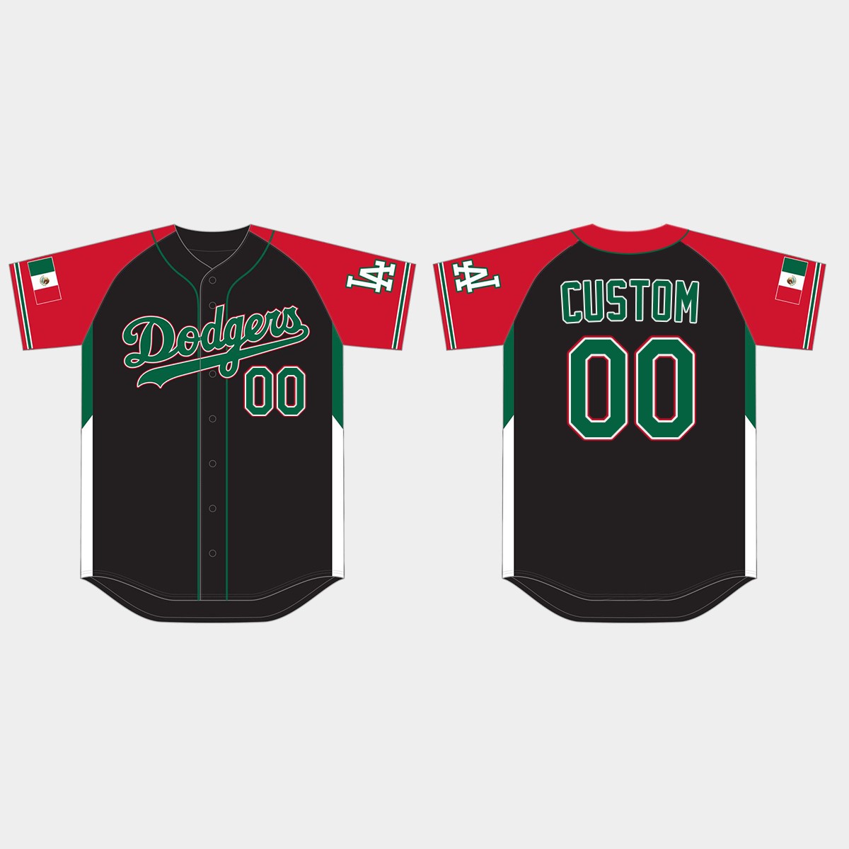 Custom Los Angeles Dodgers 2021 Mexican Heritage Night Limited Jersey - Black