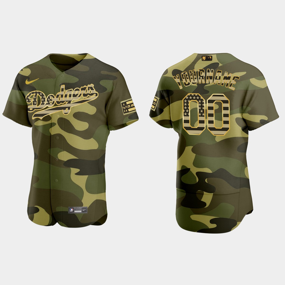 Custom Los Angeles Dodgers 2022 Armed Forces Day Jersey - Camo
