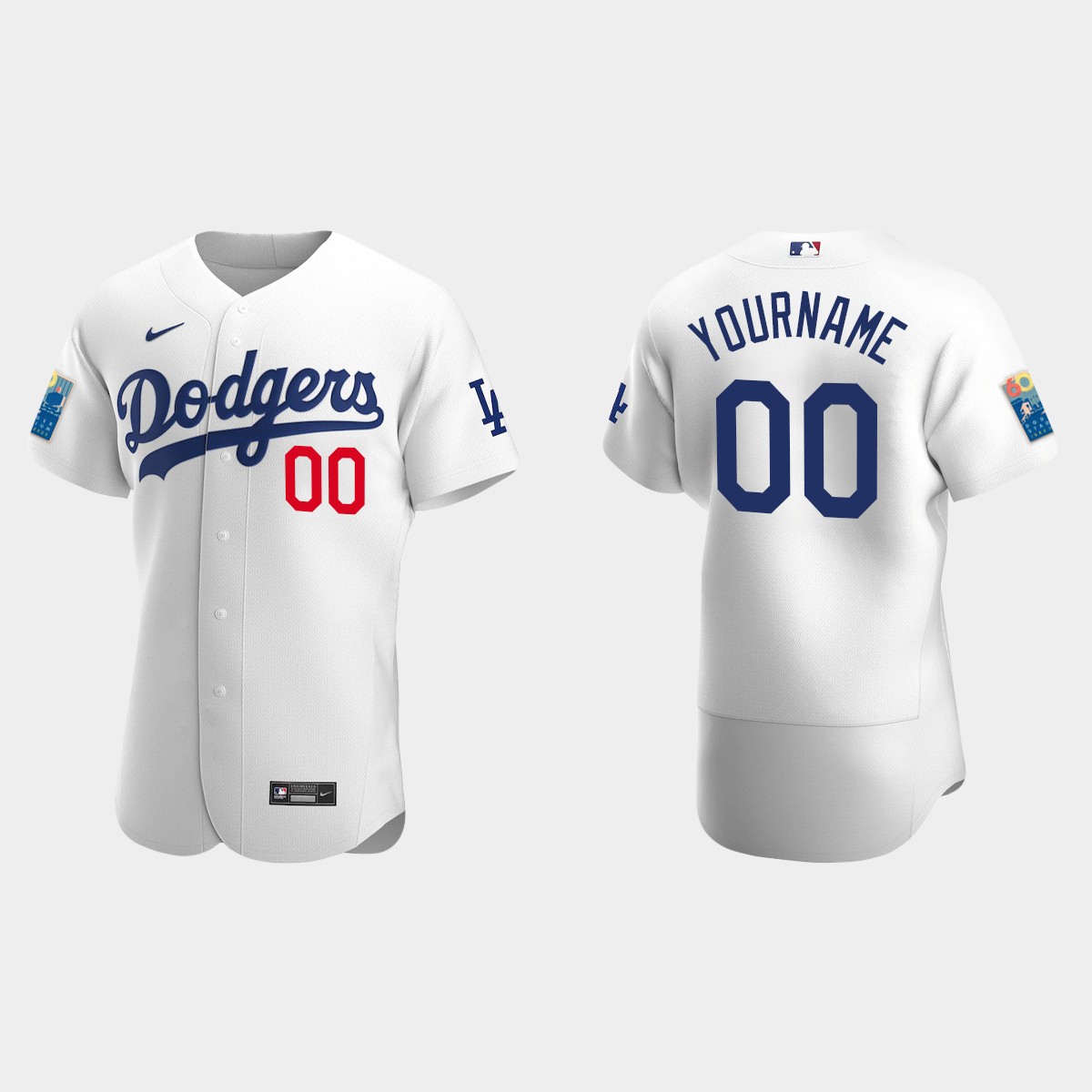 Custom Los Angeles Dodgers 2022 Dodger Stadium 60th Anniversary Jersey - White
