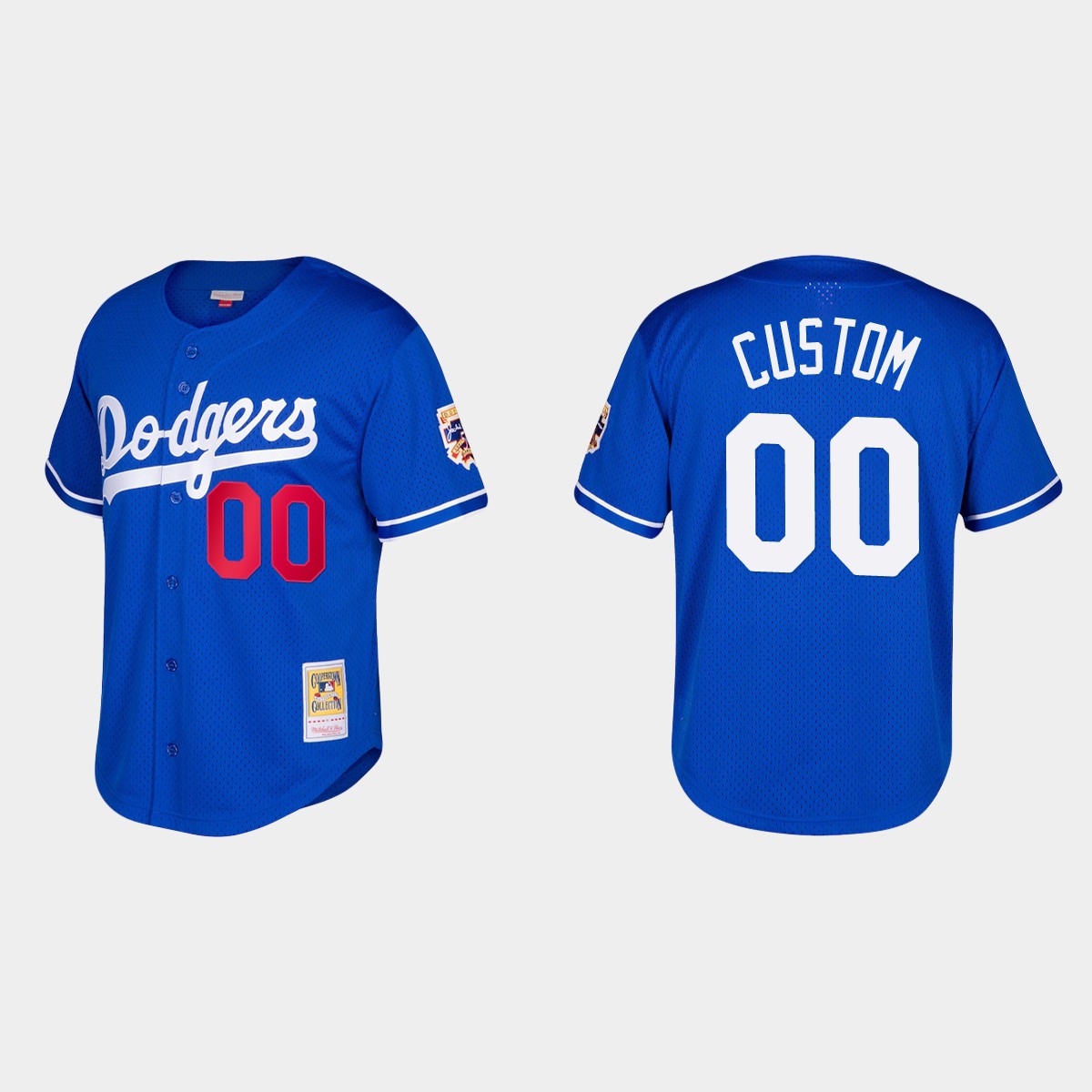 Custom Los Angeles Dodgers Cooperstown Collection Mesh Batting Practice Jersey - Royal