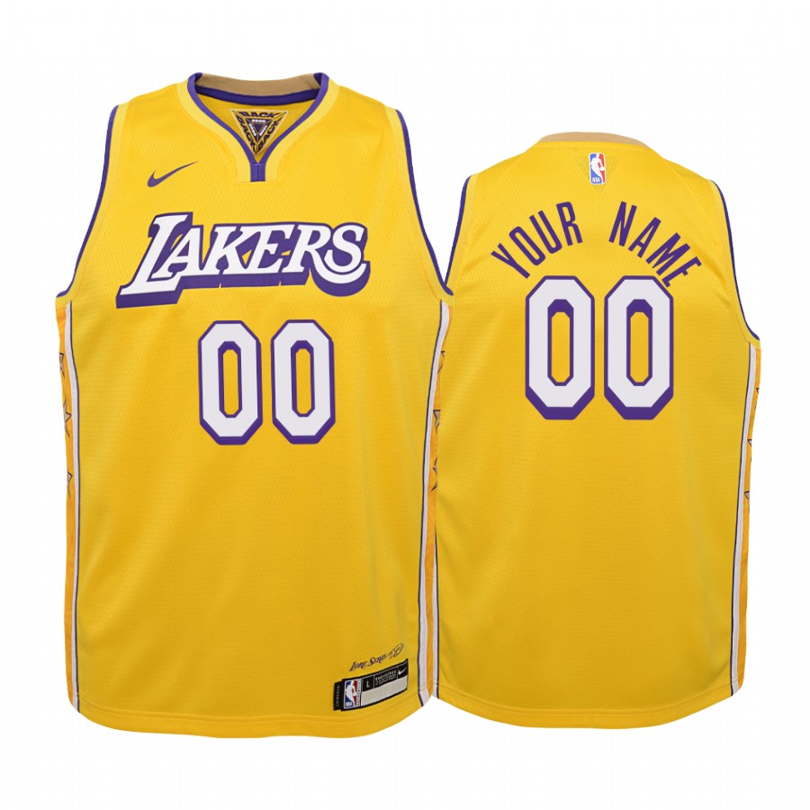 Custom Los Angeles Lakers 2019-20 City Youth Jersey - Gold