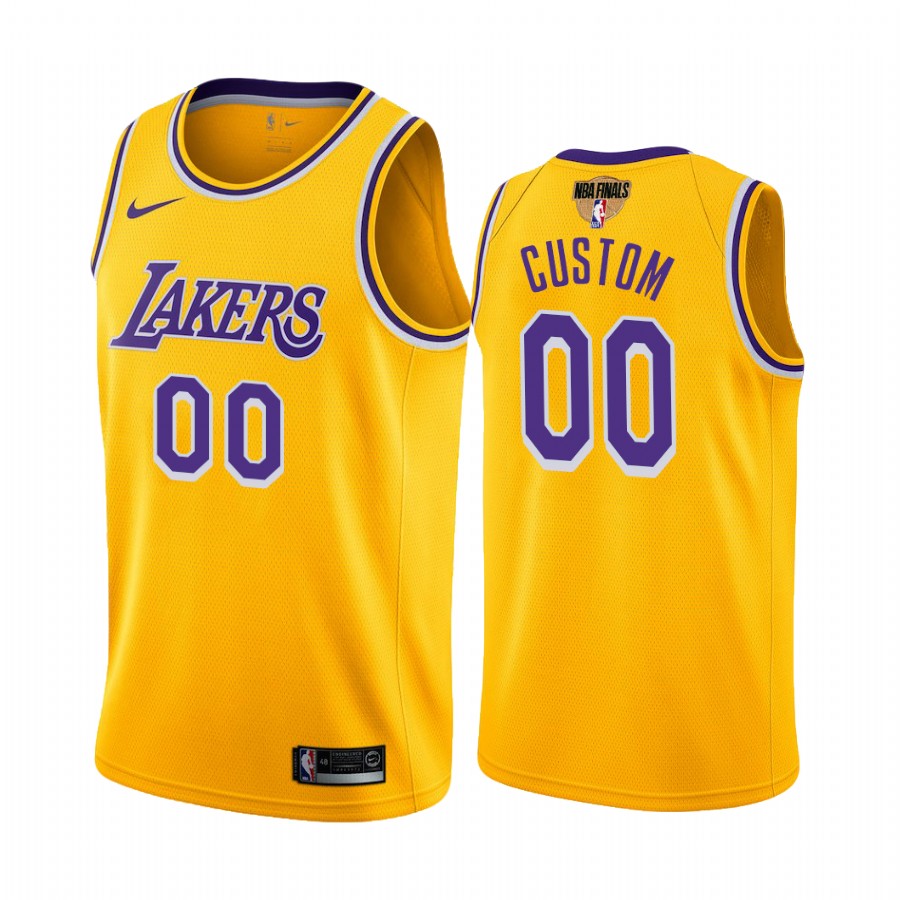 Custom Los Angeles Lakers 2020 NBA Finals Bound Gold Jersey Icon Edition