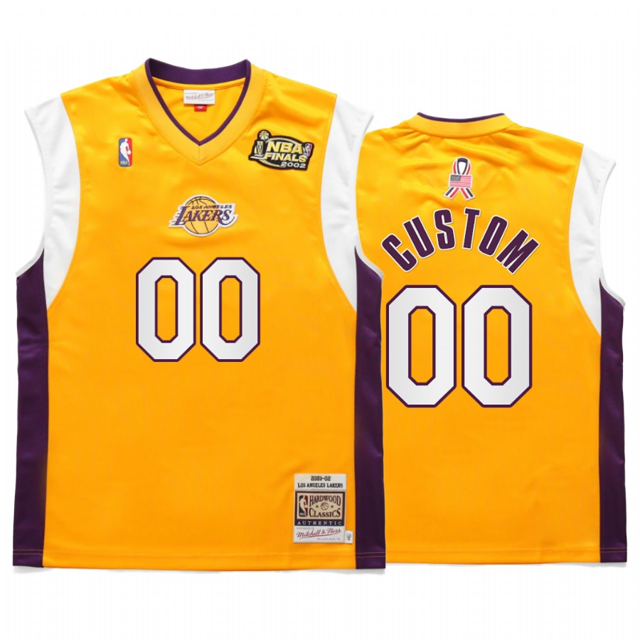 Custom Los Angeles Lakers 911 20th Anniversary Gold Shooting shirt Commemorative