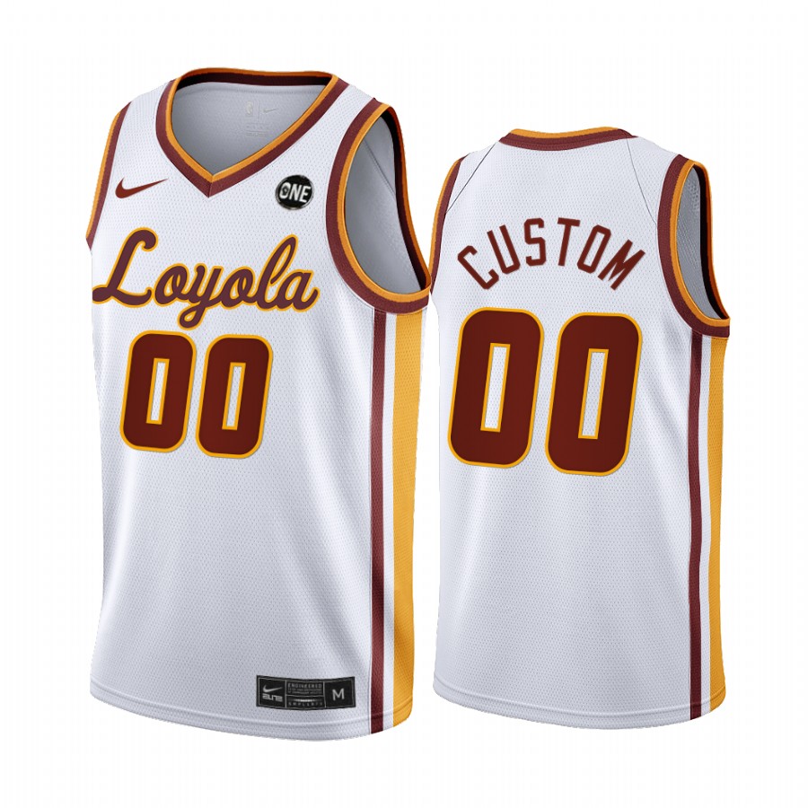 Custom Loyola Ramblers White Jersey 2022 MVC Championship College