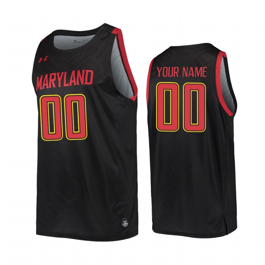 Custom Maryland Terrapins #00  College  Jersey - Black