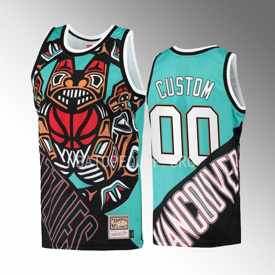 custom Memphis Grizzlies Fashion Tank Teal Big Face 5.0 Men Jersey